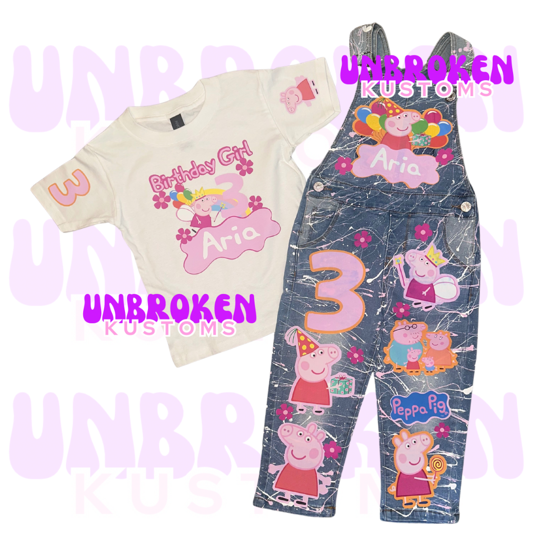 Peppa Pig Birthday Set - Peppa Pig Birthday Outfit - Peppa Pig Birthday