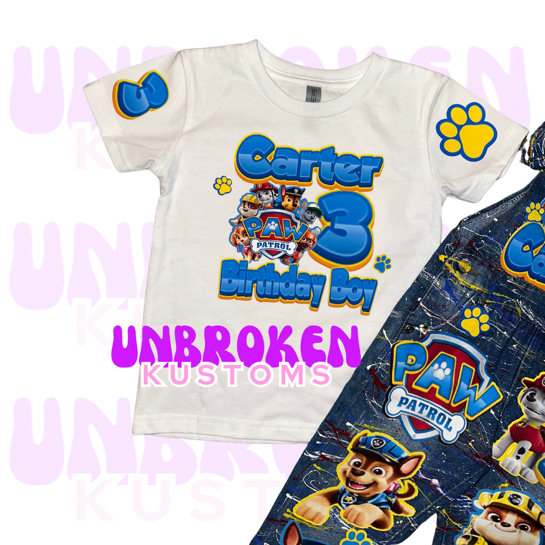 Paw Patrol Birthday Set - Paw Patrol Birthday Outfit - Paw Patrol Birthday