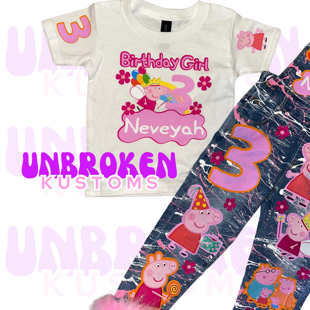 Peppa Pig Birthday Set - Peppa Pig Birthday Outfit - Peppa Pig Birthday