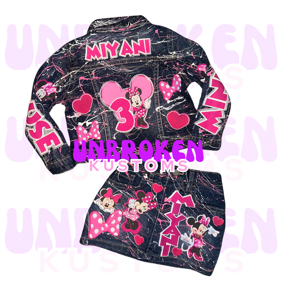 Minnie Mouse Skirt Set - Minnie Mouse Birthday Set - Minnie Mouse Birthday Outfit
