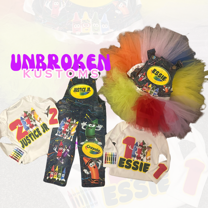 Crayola/Crayon Custom Birthday Tutu Outfit