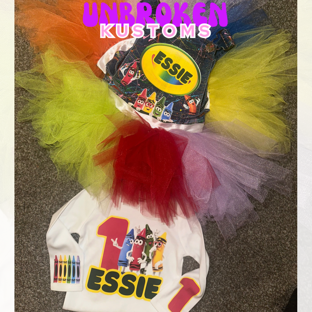Crayola/Crayon Custom Birthday Tutu Outfit