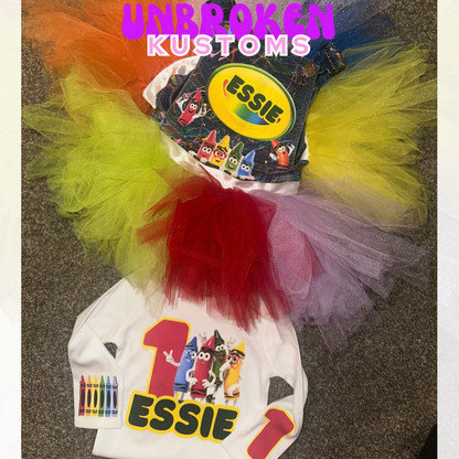 Crayola/Crayon Custom Birthday Tutu Outfit